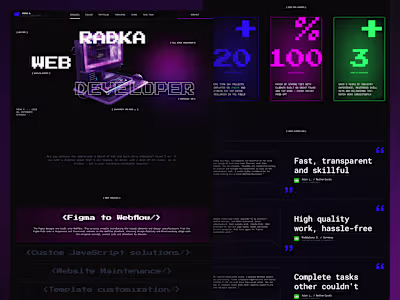 Portfolio, Creative, Web Developer, Modern Landing Page