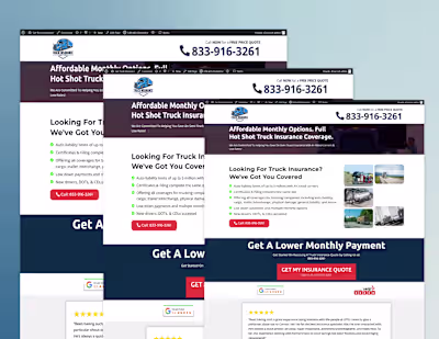 Get Truck Insurance Company | Wordpress Landing Page