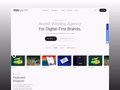 Webflow development of Neue World's Agency Website