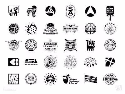 Some of the logos done for various clients in recent years -...