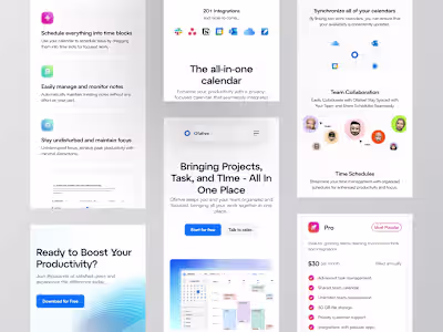 Ofative - Project Management ⏐ Mobile Landing Page