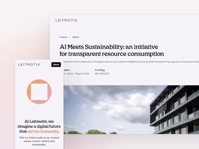 Leitmotiv — Technology for a Sustainable Future