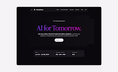 Hackathon Event landing page