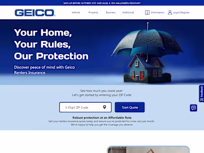 Geico's Landing Page