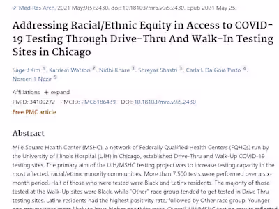 Addressing Racial/Ethnic Equity in Access to COVID-19 Testing T…