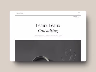 Leaux Leaux Consulting - website design and webflow development