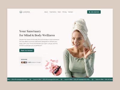 Lusora - Spa & Wellness Framer Template