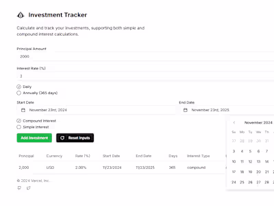 Investment Tracker Application