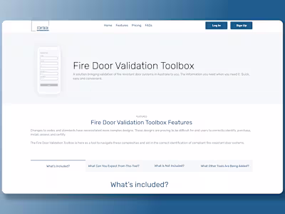Fire Door Validation Toolbox - Bubble.io App development