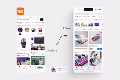 Temu transformation using Apple's Human Interface Guidelines
