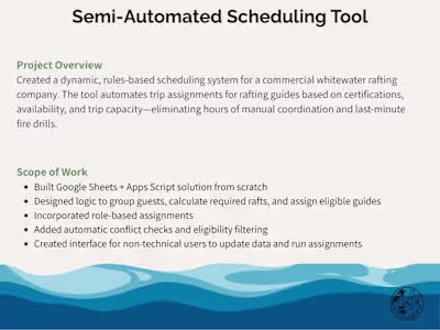 Raft Guide Scheduler – Built for the River, Designed for Ease