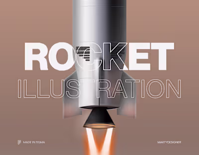 3D Illustration Rocket - Made In Figma