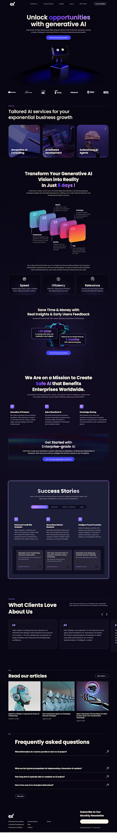 Webflow Customization and Optimization for Exponentiel.ai