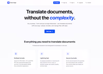 Building DocLingo for Simplified Document Translation