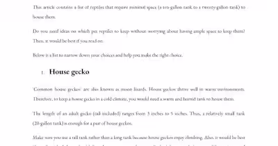 Best reptiles for small tanks