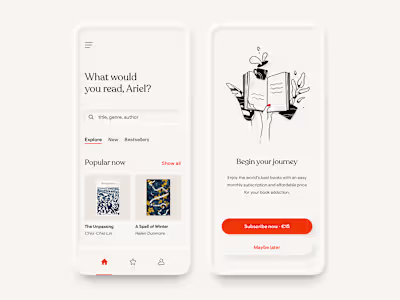 Online Book subscription App Design | Neumorphism