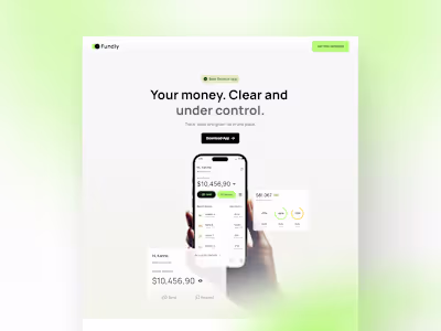 Fundly - Finance Landing Page (Free template)