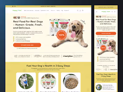 Homepage Design for Dog Food Brand