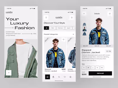 Luxury Fashion E-Commerce App —