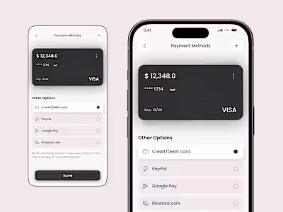 Payment Methods – Modern UX/UI Design
