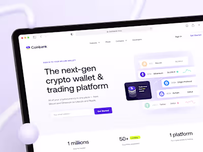 Coinbank – Crypto Wallet & Trading Dashboard UI