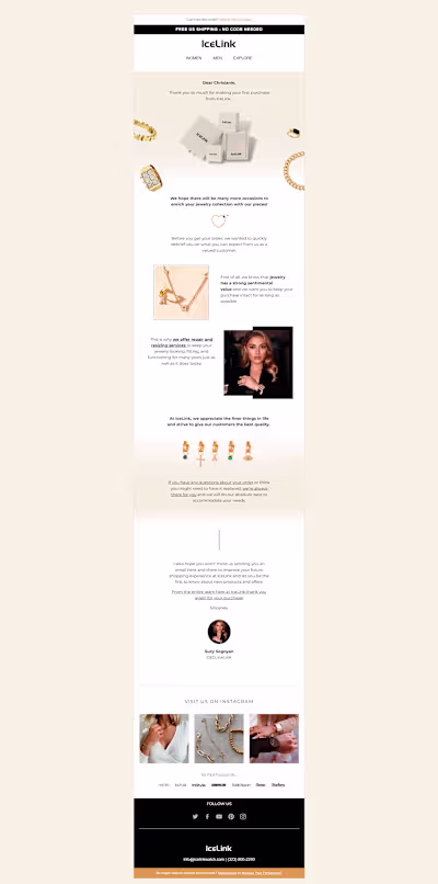 Email Marketing Design for a Jewelry Company