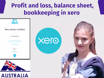 Accounting ,Profit and loss, balance sheet, bookkeeping in xero
