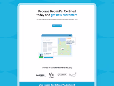 HubSpot Landing Page Design for an Automotive Company