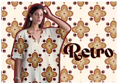 Retro Floral x Block Print | Seamless Pattern