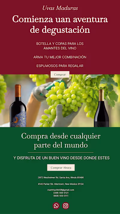 Custom Email Template for Uvas Maduras Ecommerce