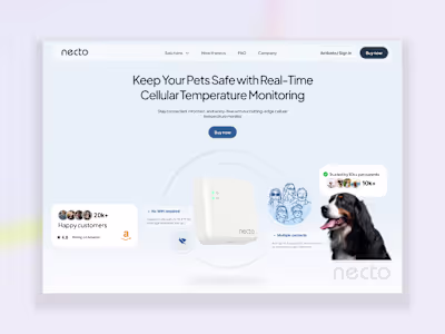 Necto Framer Landing Page Design and Development