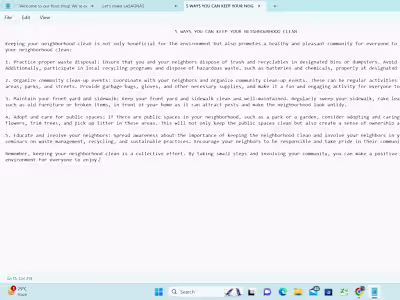 SEO optimised blog post