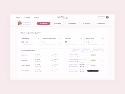 GlamHub for Artists – Bridal Beauty Dashboard