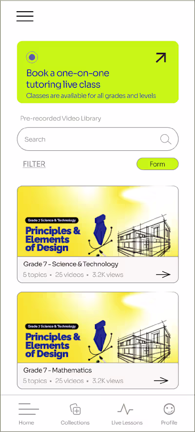 Mobile app for an ed-tech startup