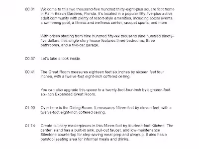 Property Tour Script Sample 9