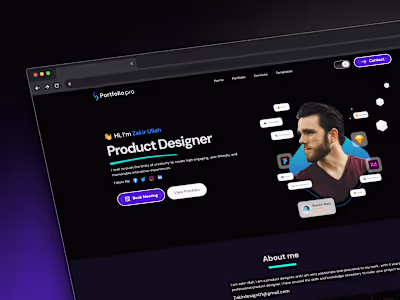 CV/Portfolio Landing Page Designed in Figma, Developed in Framer