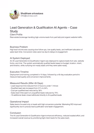 Automated Lead Capture & Qualification for Real Estate