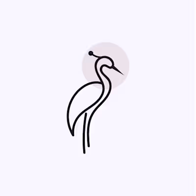 Minimalistic Heron Logo Design