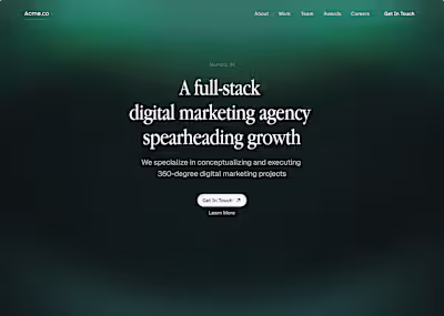 Landing page design 