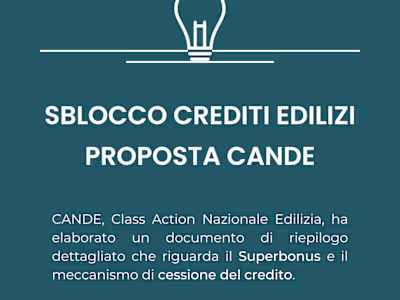 Sblocco crediti edilizi. Proposta CANDE