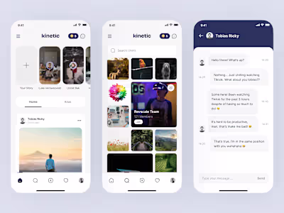 Kinetic | App Design | Social Networking App