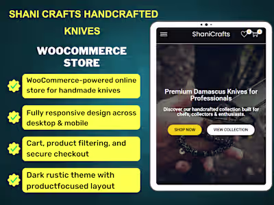 Custom Knives WooCommerce Store Built with WordPress