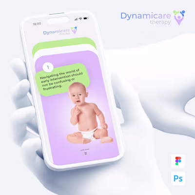 UI and UX Design for mobile app - Dynamicare Therapy