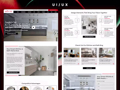 Wireframes & UI/UX Design for Kitchen & Bath Remodelling