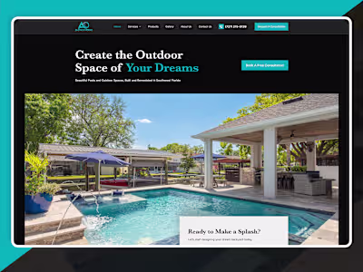Alpha & Omega Pool Builders Website Design