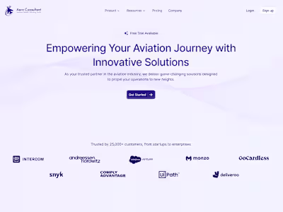 Aero Consultant: A branding website for an aviation company.