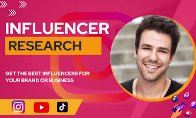 I will find youtube Tiktok Instagram influencers for influencer 