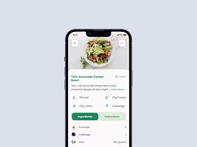 Core Fuel Recipe App - UI/UX Design