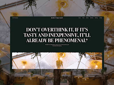 People’s Park Tavern : Website Design
