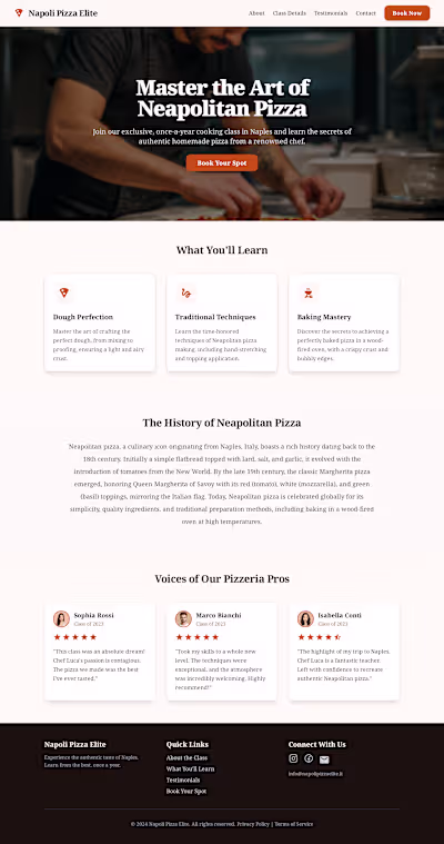 Sharing a new landing page concept for "Napoli Pizza Elite,"...